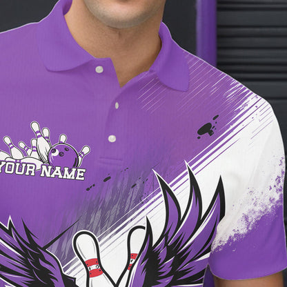 Individuelle Lila Adler Bowling-Trikots, Adler Bowling Herren-Poloshirts Team-Uniform Bowlers Outfit IPHW8788
