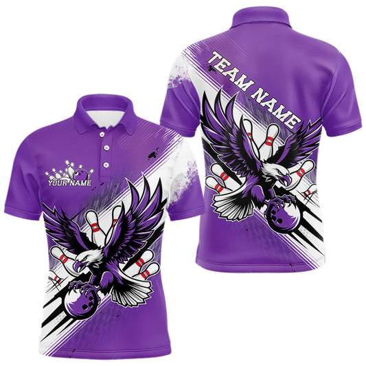 Individuelle Lila Adler Bowling-Trikots, Adler Bowling Herren-Poloshirts Team-Uniform Bowlers Outfit IPHW8788