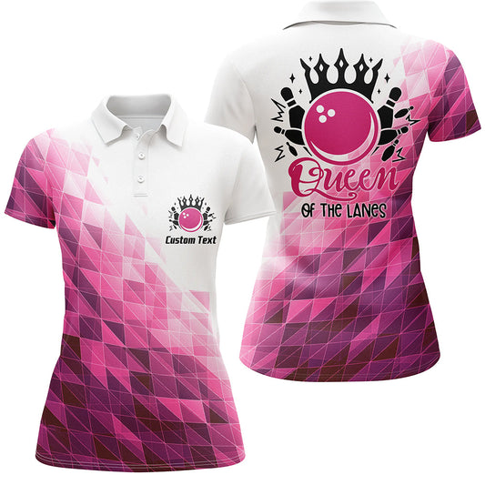 Individuelle Bowlinghemden für Damen, „Queens of the Lanes“-Bowlingteam-Trikots IPHW4955