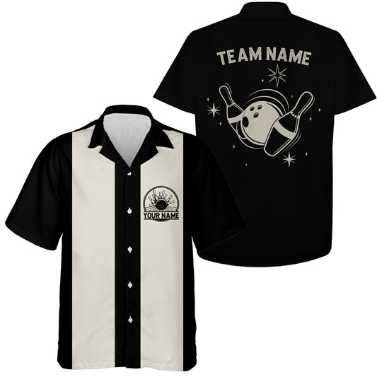 Personalisierte schwarze Retro-Bowling-Hemden, Vintage Bowling-Hemden Team-Jerseys IPHW3826
