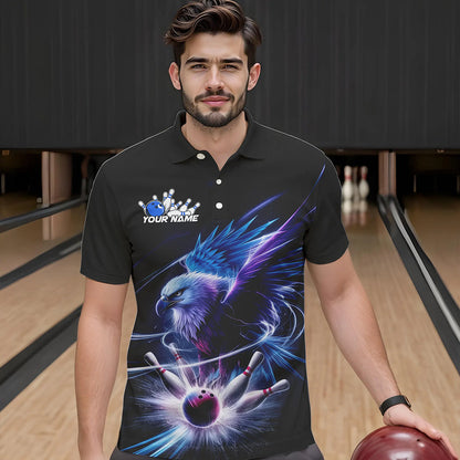 Maßgeschneidertes Adler-Bowling-Team-Polo-Shirt für Herren, Adler-Bowling-Turnier-Shirt Bowler-Outfit IPHW8560