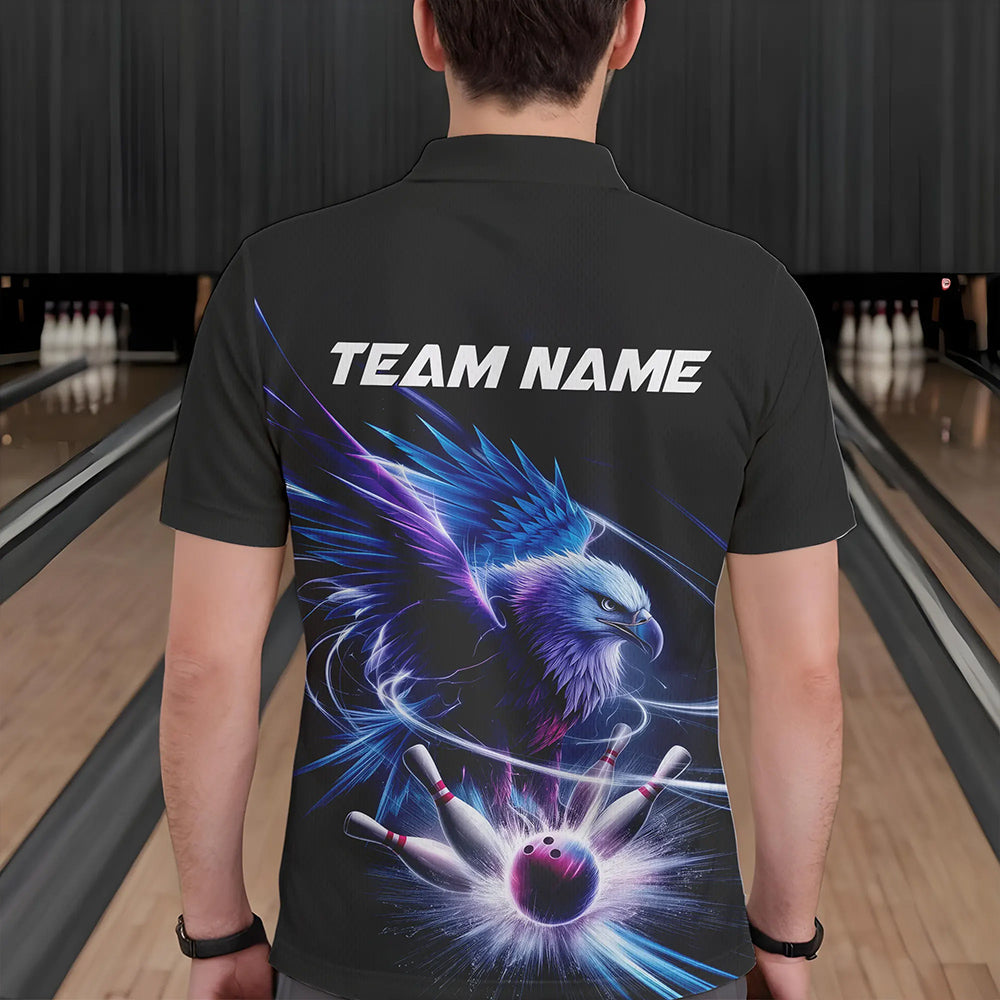 Maßgeschneidertes Adler-Bowling-Team-Polo-Shirt für Herren, Adler-Bowling-Turnier-Shirt Bowler-Outfit IPHW8560
