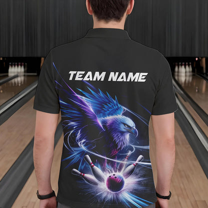Maßgeschneidertes Adler-Bowling-Team-Polo-Shirt für Herren, Adler-Bowling-Turnier-Shirt Bowler-Outfit IPHW8560