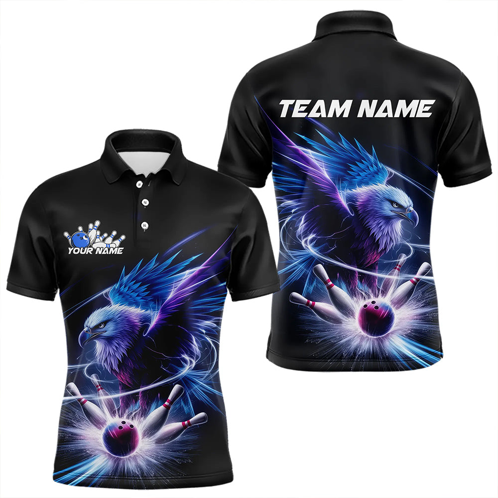 Maßgeschneidertes Adler-Bowling-Team-Polo-Shirt für Herren, Adler-Bowling-Turnier-Shirt Bowler-Outfit IPHW8560