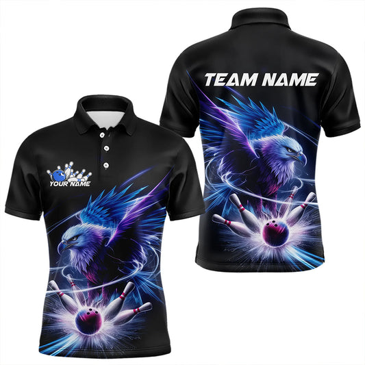Maßgeschneidertes Adler-Bowling-Team-Polo-Shirt für Herren, Adler-Bowling-Turnier-Shirt Bowler-Outfit IPHW8560
