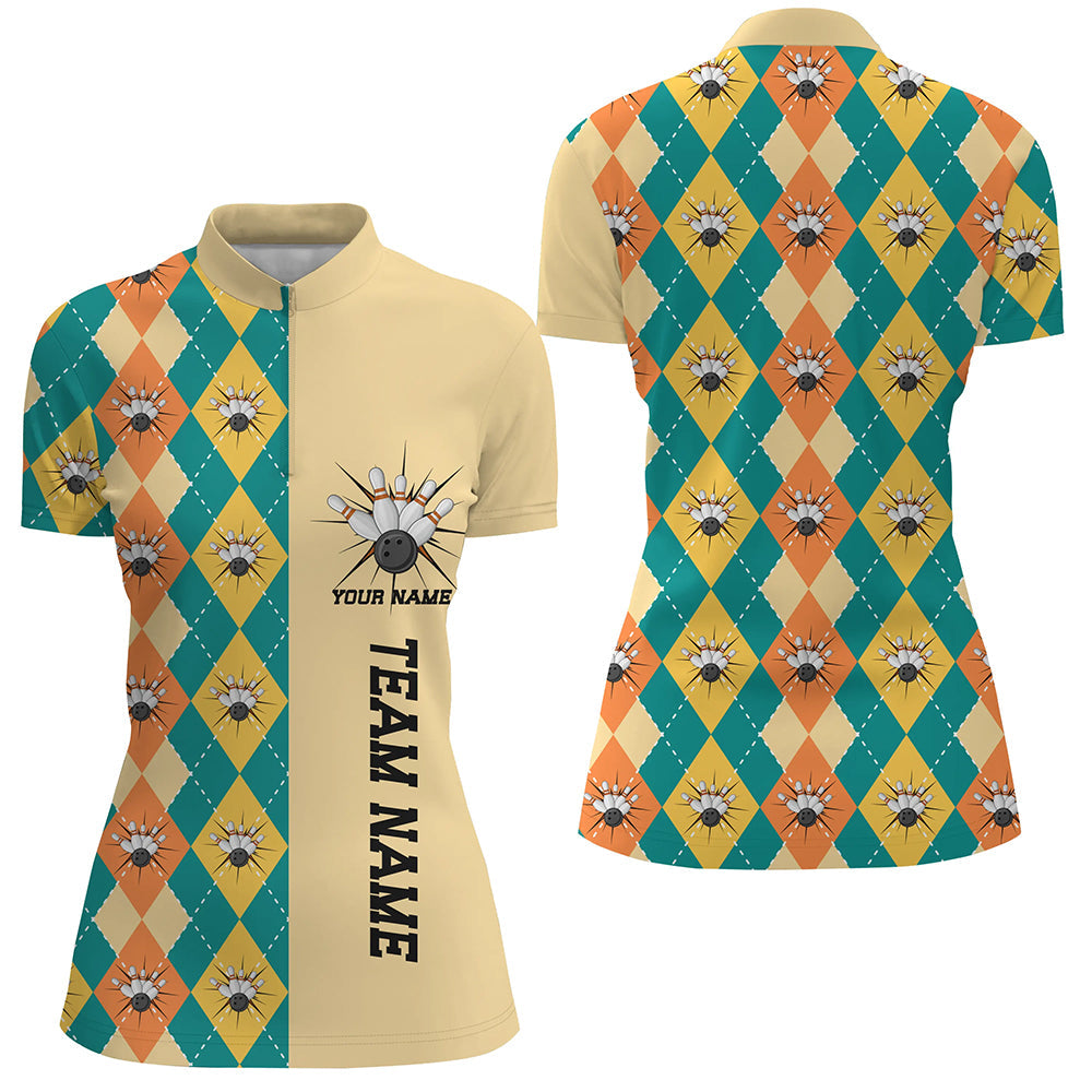 Personalisierte Vintage-Bowlinghemden für Damen, Herbst-Bowlingteam-Trikot, Weihnachts-Bowlinggeschenke IPHW5483