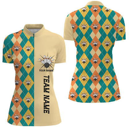 Personalisierte Vintage-Bowlinghemden für Damen, Herbst-Bowlingteam-Trikot, Weihnachts-Bowlinggeschenke IPHW5483