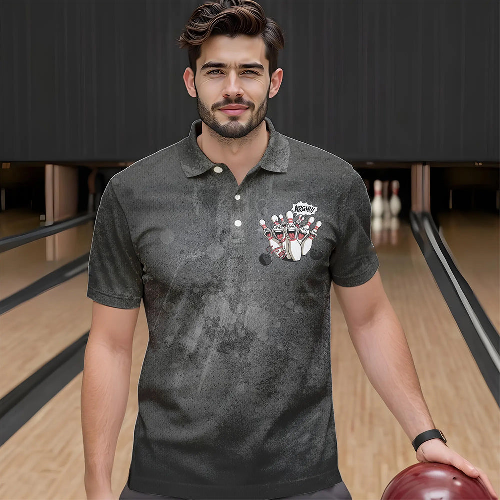 "Angry Bowling Pins Face" lustige Bowlinghemden für Herren und Damen, Vintage-Bowler-Outfits IPHW6696.1