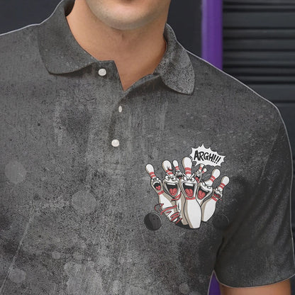 "Angry Bowling Pins Face" lustige Bowlinghemden für Herren und Damen, Vintage-Bowler-Outfits IPHW6696.1