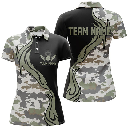 Personalisierte Camo-Bowlinghemden für Damen, individuelle Bowlingteam-Trikots, Bowler-Outfits IPHW5519