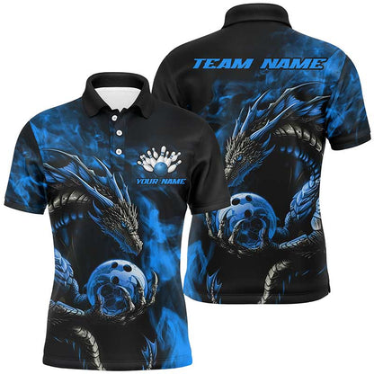 Individuelle mehrfarbige Drachen-Bowlingteam-Polo- und Quarter-Zip-Hemden für Herren, Damen und Kinder IPHW5874