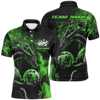 Individuelle mehrfarbige Drachen-Bowlingteam-Polo- und Quarter-Zip-Hemden für Herren, Damen und Kinder IPHW5874