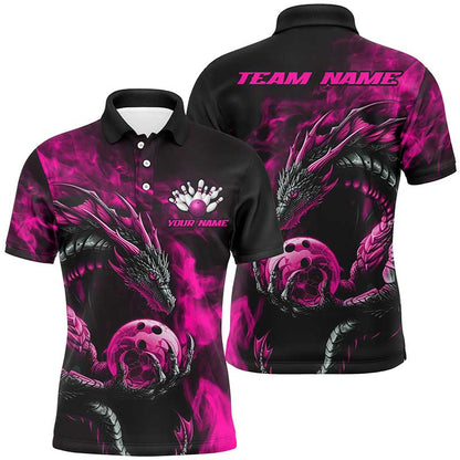 Individuelle mehrfarbige Drachen-Bowlingteam-Polo- und Quarter-Zip-Hemden für Herren, Damen und Kinder IPHW5874