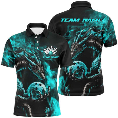 Individuelle mehrfarbige Drachen-Bowlingteam-Polo- und Quarter-Zip-Hemden für Herren, Damen und Kinder IPHW5874