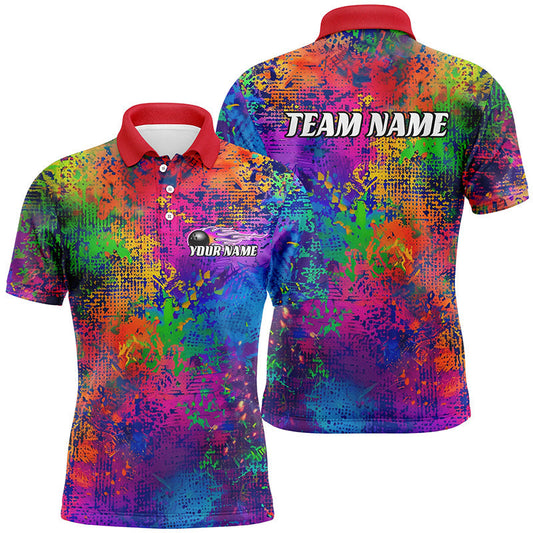 Individuelle bunte Bowling-Polohemden für Herren, Pride-Farben-Outfit, Herren-Bowlinghemden IPHW6788