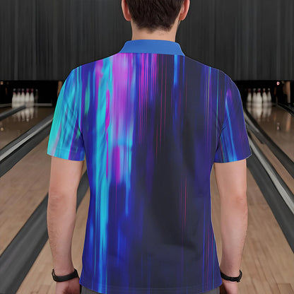 Blau-lila individuelle Bowlinghemden für Herren, Galaxy-Bowlingteam-Hemden IPHW6793.1