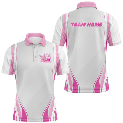 Pinke Bowlinghemden für Herren und Damen, individuelle Namens-Bowling-Uniformen, Bowlingtrikots IPHW6957