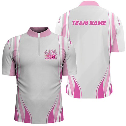 Pinke Bowlinghemden für Herren und Damen, individuelle Namens-Bowling-Uniformen, Bowlingtrikots IPHW6957