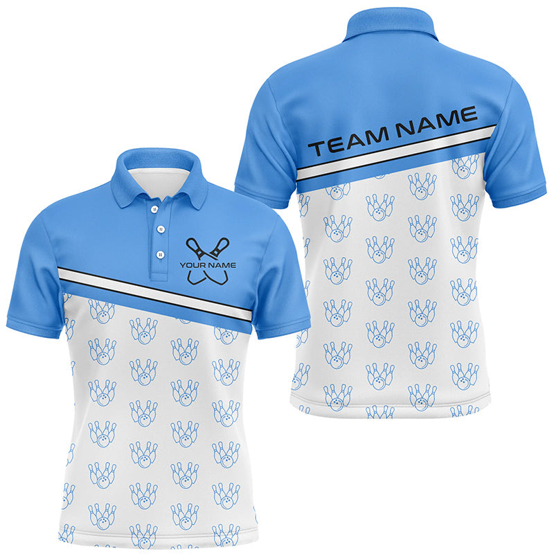 Blaue Bowlinghemden für Herren, Bowling-Uniform, individuelle Bowlingliga-Hemden IPHW6963