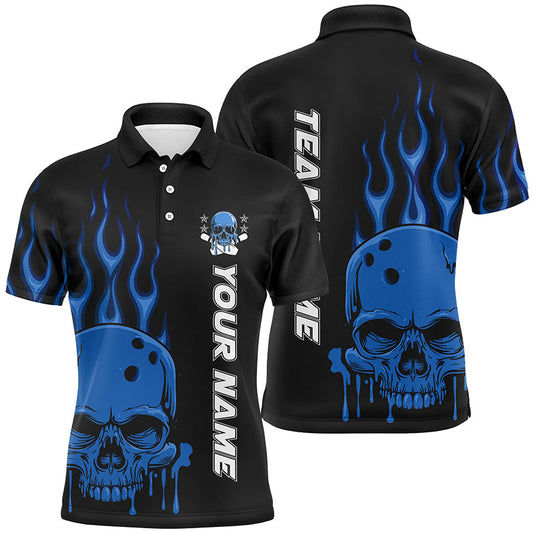 Personalisiertes Schädel-Bowlinghemd für Herren, Damen und Kinder, individuelle Bowlingteam-Flammen-Bowler-Trikots IPHW5916