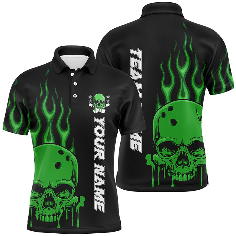 Personalisiertes Schädel-Bowlinghemd für Herren, Damen und Kinder, individuelle Bowlingteam-Flammen-Bowler-Trikots IPHW5916