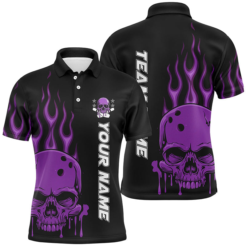 Personalisiertes Schädel-Bowlinghemd für Herren, Damen und Kinder, individuelle Bowlingteam-Flammen-Bowler-Trikots IPHW5916