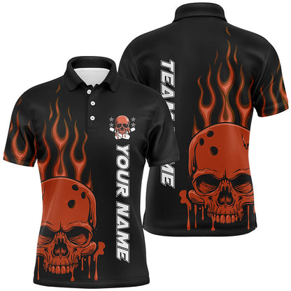 Personalisiertes Schädel-Bowlinghemd für Herren, Damen und Kinder, individuelle Bowlingteam-Flammen-Bowler-Trikots IPHW5916