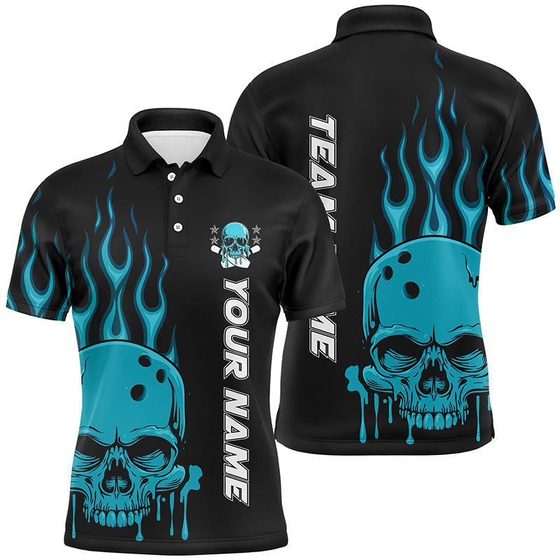 Personalisiertes Schädel-Bowlinghemd für Herren, Damen und Kinder, individuelle Bowlingteam-Flammen-Bowler-Trikots IPHW5916
