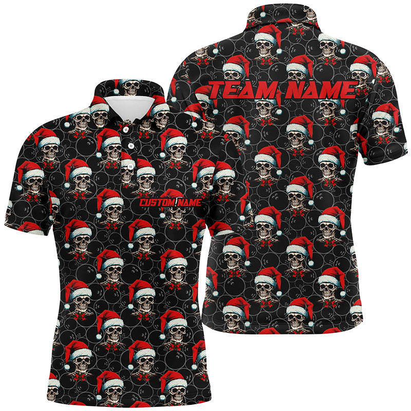 Weihnachts-Outfits für Bowlingteam, individuelle Namen-Weihnachts-Bowling-Herren-Polohemden, lustige Trikots IPHW5316