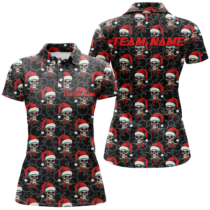 Weihnachtsoutfits für Bowling-Teams Maßgeschneiderte Namens-Bowling-Damen-Polo-Shirts IPHW5316
