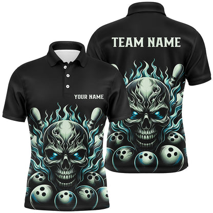 Mehrfarbige individuelle Schädel-Bowlinghemden für Herren und Damen, unisex Flammen-Bowlingteam-Hemden für Bowler IPHW5926