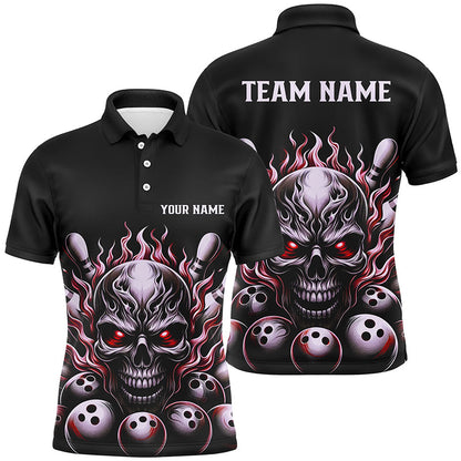 Mehrfarbige individuelle Schädel-Bowlinghemden für Herren und Damen, unisex Flammen-Bowlingteam-Hemden für Bowler IPHW5926