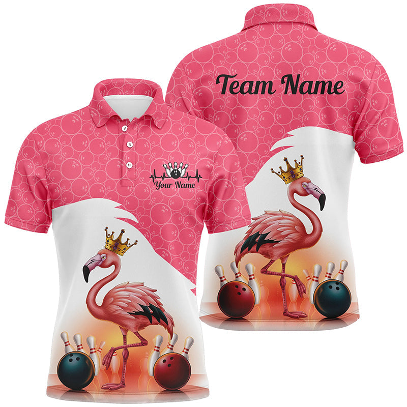 Flamingo-pinkes Bowlingkugel-Muster, individuelle Teamhemden für Herren und Damen, Bowlingtrikots IPHW6694