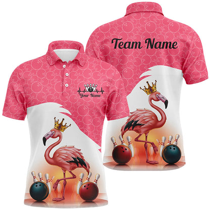 Flamingo-pinkes Bowlingkugel-Muster, individuelle Teamhemden für Herren und Damen, Bowlingtrikots IPHW6694