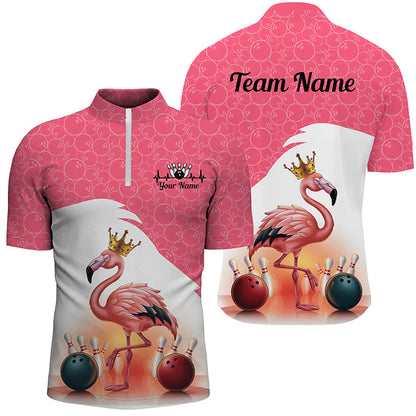 Flamingo-pinkes Bowlingkugel-Muster, individuelle Teamhemden für Herren und Damen, Bowlingtrikots IPHW6694
