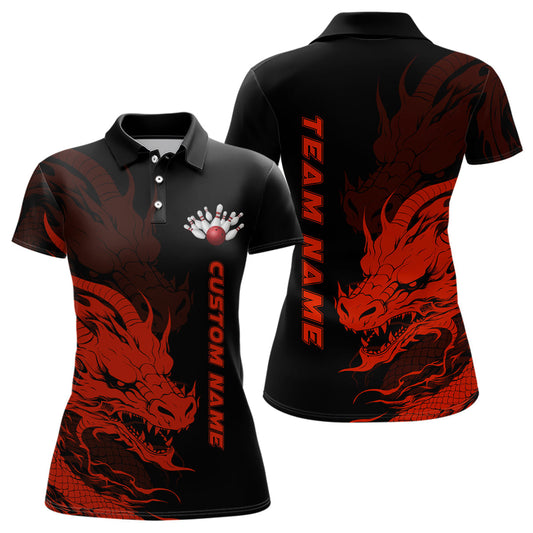 Individuelle Drachen-Bowling-Polohemden für Damen, Bowlingliga-Trikots, Bowler-Outfit IPHW5291