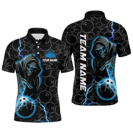 Individuelle mehrfarbige Schädel-Bowlingteam-Hemden für Herren, Damen und Kinder, Bowling-Polo- und Quarter-Zip-Hemden für Bowler IPHW5914