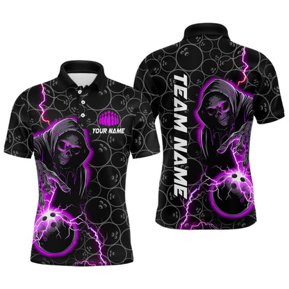 Individuelle mehrfarbige Schädel-Bowlingteam-Hemden für Herren, Damen und Kinder, Bowling-Polo- und Quarter-Zip-Hemden für Bowler IPHW5914
