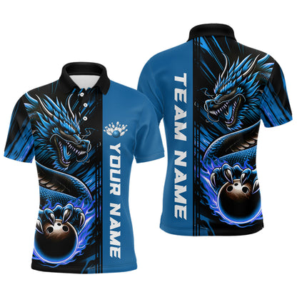 Individuelle mehrfarbige Drachen-Bowlingteam-Polo- und Quarter-Zip-Hemden für Herren, Damen und Kinder IPHW5917