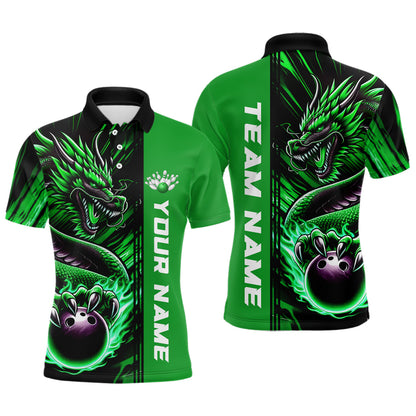 Individuelle mehrfarbige Drachen-Bowlingteam-Polo- und Quarter-Zip-Hemden für Herren, Damen und Kinder IPHW5917