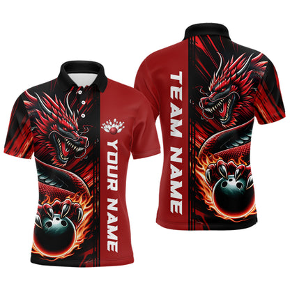 Individuelle mehrfarbige Drachen-Bowlingteam-Polo- und Quarter-Zip-Hemden für Herren, Damen und Kinder IPHW5917