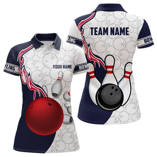 Individuelle Damen-Bowling-Polohemden, Bowlingkugel und Pins, Bowlingliga-Trikots, Outfits IPHW5305