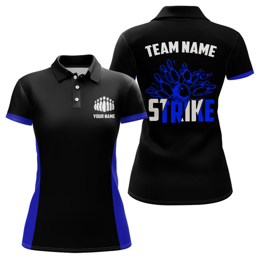 Personalisierte Strike-Bowlingteam-Hemden, Damen-Bowlinghemden, Bowlingliga-Trikots | Blau IPHW5513