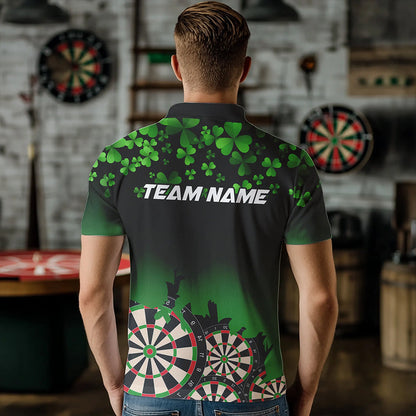 Dart Trikot Herren mit Kleeblatt- und Dartscheibenmotiv NQS9389 - 4