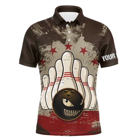 Personalisierte Vintage-Bowlinghemden für Männer, personalisierter Name, Retro-Bowling-Poloshirts, Team-Bowlinghemden NQS4580