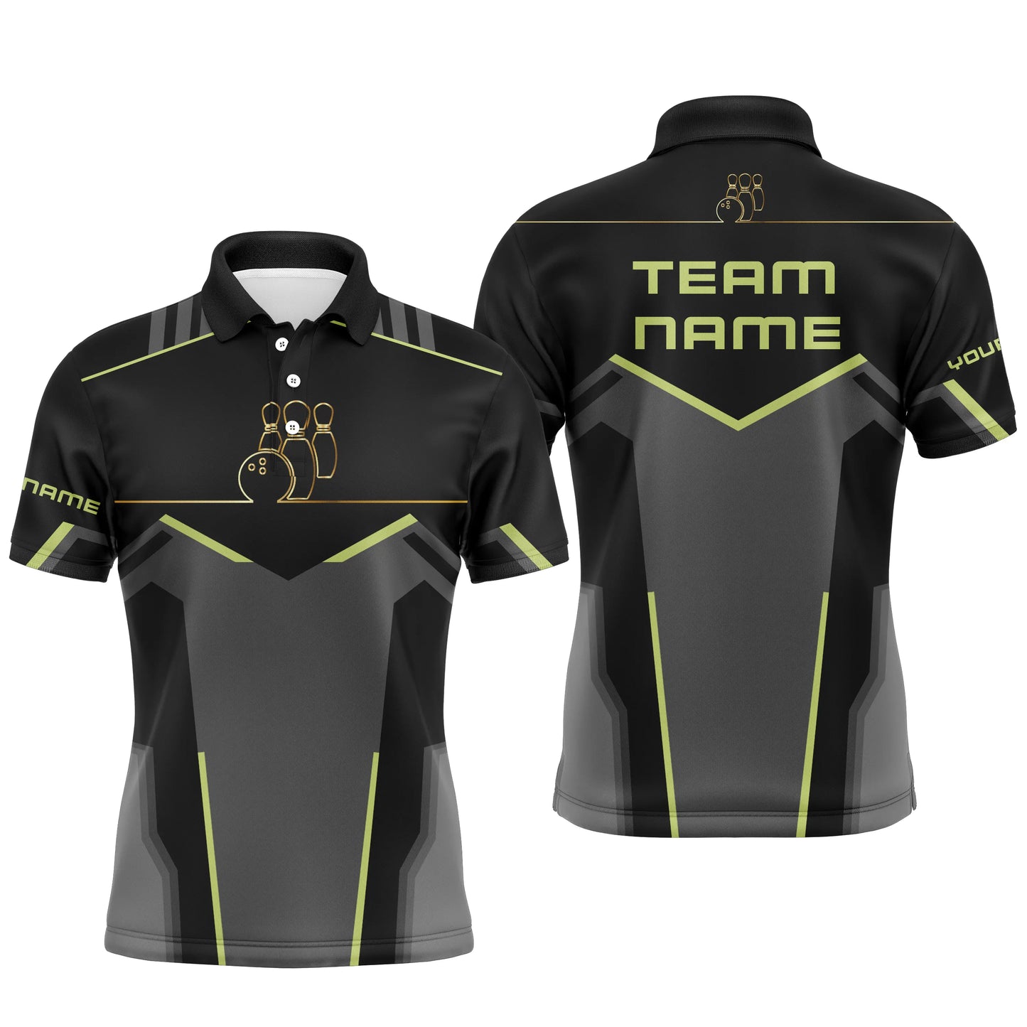Retro-Bowling-Poloshirts für Männer, personalisierte Bowling-Teamhemden, Bowlingtrikots, Bowling-Geschenke NQS4745