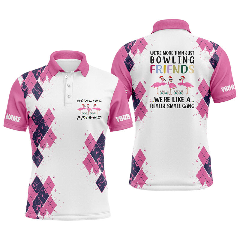 Bowlinghemden für Männer, personalisierter Name: "Wir sind mehr als nur Bowling-Freunde", Flamingo, lustige Bowling-Geschenke NQS4424