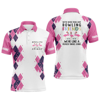 Bowlinghemden für Männer, personalisierter Name: "Wir sind mehr als nur Bowling-Freunde", Flamingo, lustige Bowling-Geschenke NQS4424