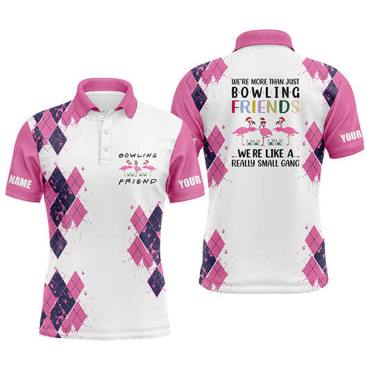 Bowlinghemden für Männer, personalisierter Name: "Wir sind mehr als nur Bowling-Freunde", Flamingo, lustige Bowling-Geschenke NQS4424