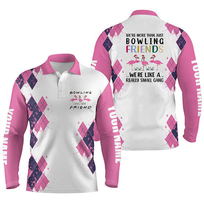 Bowlinghemden für Männer, personalisierter Name: "Wir sind mehr als nur Bowling-Freunde", Flamingo, lustige Bowling-Geschenke NQS4424